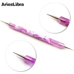 Arieslibra 2-Weg Nail Art Puntjes Tool Met Spiraal Handvat Voor Rhinestone Nail Art Pen Nail Art Gereedschap Puntjes Tool