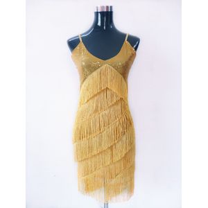 Ballroom Flapper Jurk Fringe Latin Rode Pailletten Dans Kostuums Jurken Prestaties Vrouwen Bambina Vrouwen Zwart Volwassen Tango Salsa