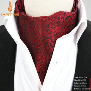 Mannen Ascot das Vintage Paisley Jacquard Geweven Stropdas Das Tie Scrunch Zelf Britse stijl Gentleman Das