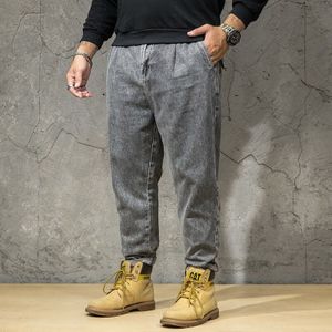 Mannen Slim Fit Vintage Grijs Rechte Jeans Broek Streetwear Hip Hop Man Casual Jogger Denim Broek Plus Size 5XL 6XL 7XL