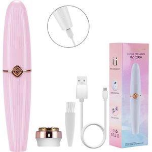 2 In 1 Elektrische Wenkbrauw Trimmer Usb Oplaadbare Hair Remover Vrouwen Scheerapparaat Gezicht Epilator Scheermes Dames Make-Up Tool