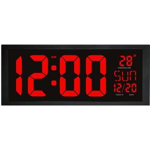Groot Aantal LED Wandklok Display Elektronische Thermometer Week Versieren Tijd Geheugen Klok Digitale Klok Home Wandklokken