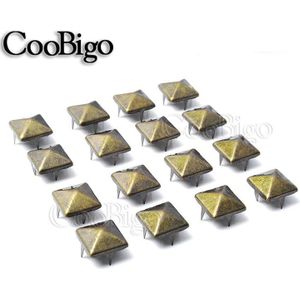 Klinknagel Stud Vier Klauw Studs Riveters Vierkante Piramide Metal Voor Lederen Punk Schoenen Armbanden Diy Craft Accessoires 100Pcs 10mm