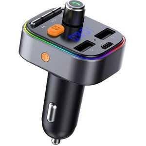 Fm-zender Bluetooth 5.0 Handsfree Car Kit Music Play Auto MP3 Speler QC3.0 Usb Autolader U Disk Tf Speler met Led Licht