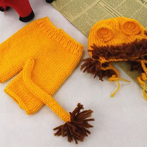 Pasgeboren Cartoon Dieren Fotografie Kostuum Baby Pasen Maandelijkse 100 Dagen Photo Prop Baby Knit Hoeden Outfits Foto Accessoires