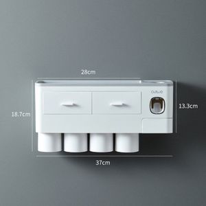 Magnetische Tandenborstelhouder Adsorptie Omgekeerde Tandpasta Dispenser Muurbevestiging Make Storage Rack Voor Badkamer Accessoires Set
