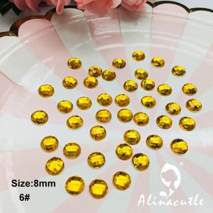 140 pc 8mm gems diamond flat terug flat terug ronde kristallen Stone Stickers gem DIY handgemaakte Kunst Ambachten Scrapbooking kristallen