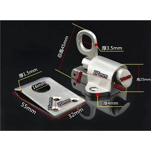 Rvs Zelfsluitende Automatische Klink/Bout, balkon Aluminium Deuren/Windows Tussenliggende Klink/Lente Bout, Deur Hardware