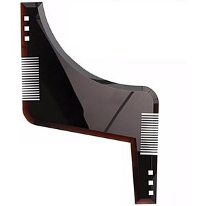 Mannen Baard Vormgeven Styling Sjabloon Kam Men's Baard Bruin Trim Scheren Abs Dubbelzijdig Kam Beauty Tool