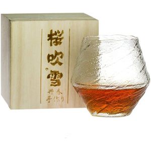 Japan Blazen Sneeuw Kunstwerk Whiskey Nette Glas Hout Geschenkdoos Niche Drank Xo Whisky Kristal Wijn Glas Cognac Cognac Borrel