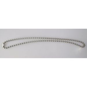 Diameter 2.4mm lengte 59 cm verzilverd staal kralen bal ketting voor dog tag