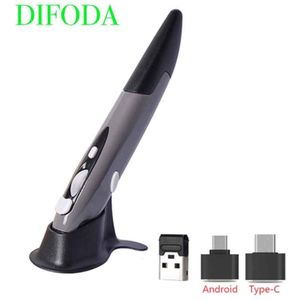 Wireless Mouse Optical Pen Air Mouse Voor Laptops Desktops Tablet Pc 2.4G Office Pen Muis Difoda Batterij Aangedreven 2.4ghz Usb #567