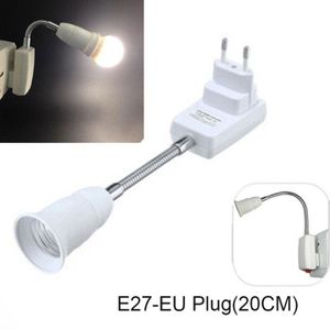 E27 Eu Plug Socket Adapter Met Aan/Uit Schakelaar Licht Lamp Alle Richting Uitbreiding Adapter Extenders Voor Thuis verlichtingsarmaturen