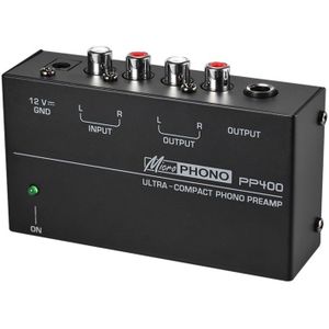 Ultra-Compact Phono Voorversterker Voorversterker Met Rca 1/4 Inch Trs Interfaces Preamplificador Phono Voorversterker (Us Plug)