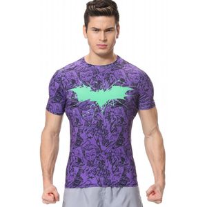 Rode Pluim mannen Bat Hero Compressie T-shirt Joggen Motion Colorfult Gedrukt Fitness T-shirt