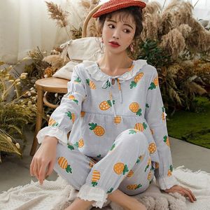 Aanstaande Moeder Verpleging Pyjama Set Lange Mouw T-shirt + Broek Zwangere Vrouwen Nachtkleding Postpartum Moeder Ananas Pyjama