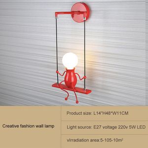 Moderne Wandlamp Led Humanoïde Pop Bedlampje Creatieve Wandlampen Swing Lamp Gang Woonkamer Slaapkamer Art Decor Licht