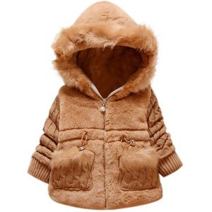 Peuter Kids Baby Meisjes Winter Warme Jas Baby Meisje Lange Mouwen Jas Rits Pocket Dikke Uitloper Hooded Solid Snowsuit
