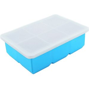 Huis Keuken Ijsbakje Zomer Food Grade Siliconen 6 Grids Plein Ice Cube Tray Mold Container Met Deksel Drankjes