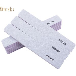 10 stuks Nail Art Schuren Buffers 100/180 Nail File Set Polijsten Slijpen Cuticle Remover Gereedschap Grijs Rechte Bestanden
