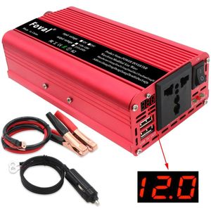 1500W/2000W/2600W Auto Omvormer Dc 12V Naar Ac 220V Led Voltage Display charger Adapter Converter Auto Accessoires Universele Aansluiting