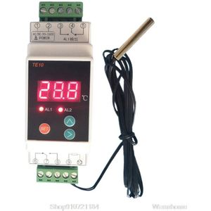 -40 ~ 110 ℃ Din Thermostaat Met Sensor Hoge/Lage Temperatuur 2 Alarm Relais No Nc Gemeenschappelijke Uitgang 7A/250VAC AC90 ~ 260V O31 20