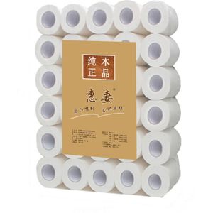 30 Rolls Natuurlijke Houtpulp Toiletpapier Badkamer 4 Ply Zachte Tissue Huidvriendelijke X3UC