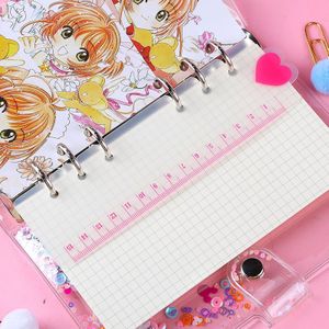 Kawaii A6 A5 Roze Hart PP Heerser, Losbladige Spiraal A6 Notebook Planner DIY Accessoire