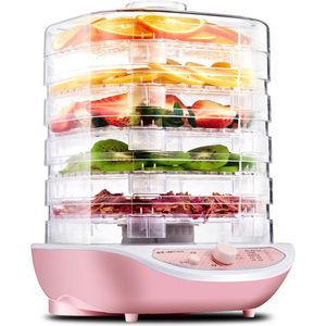 Voedsel Dehydrator Fruit Groente Kruid Vlees Droogmachine Huisdier Snacks Voedsel Droger Met 5 Trays 220V Roze Wit