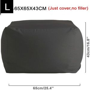 55/65Cm Grote Vierkante Bean Bag Stoel Kruk Voetsteun Case Geen Filler Luie Sofa Poef Poef Volwassenen baby Kids Fauteuil