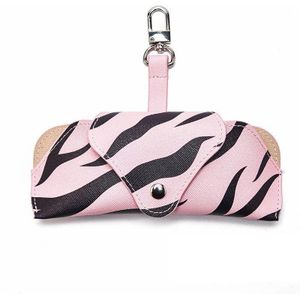 Zebra Patroon Brillenkoker Vrouwen Draagbare Case Pu Leer Zon Bril Box Voor Lenzenvloeistof Zonnebril Leuke Bescherming Tas