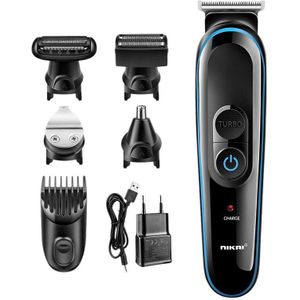 Nikai 100-240V 5 In 1 Elektrische Scheerapparaat Tondeuse Tondeuse Scheren Machine Snijden Neus Baard Trimmer mannen Scheermes Eu Plug