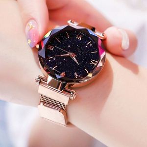 Reloj Mujer Luxe Sterrenhemel Vrouwen Horloges Magnetische Mesh Riem Band Horloge vrouwen Mode Jurk Horloge Zegarek Damski