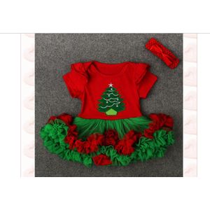 2 stks Kerst Rompertjes Zuigeling Korte Mouwen Red & Green Baby Kleding Jurk Outfits Baby Meisje Romper TuTu Jurken 0 -18 maanden