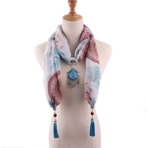 Runmeifa Luxe Sjaal Ketting Sieraden Hangers Mode Decoratie Katoen Resin Tassel Sjaals