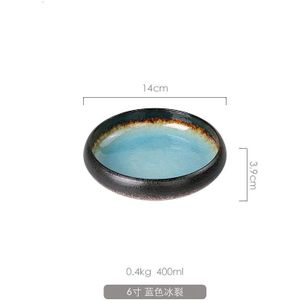 Ceramica Plaat Oven change ijs Crack Glazuur Aardewerk Porselein Groenten Salade Japanse Sushi Sashimi Maaltijd Ronde Servies