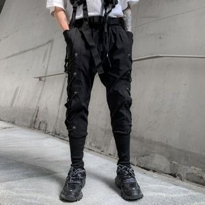 2022 Lente Zomer Kant Vetersluiting Techwear Cargo Broek Heren Harajuku Punk Hip Hop Broek Streetwear Casual Joggers