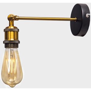 ZhaoKe Zwarte Kleur Loft Industriële Muur Lampen Vintage Nachtkastje Wandlamp Metalen Lampenkap E27 Edison Lampen 110 V/220 V