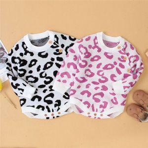 Pasgeboren Baby Jongen Meisje Warme Kleding Luipaard Romper Jumpsuit Totale Outfits 0-18M Herfst Winter Baby Playsuit Trui