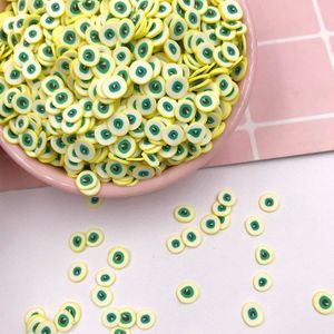 100G Paars Groene Ogen Vorm Klei Polymeren Sprinkles Voor Ambachten Telefoon Nagel Kunsten Decoratie Shaker Kaart Diy Slime Vullen 5Mm