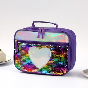 Sequin Isolatie Pakket Kinderen Draagbare Lunch Tas Sequin Maaltijd Pakket Aluminiumfolie Isolatie Pakket Lunch Tas