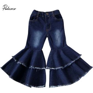 Baby Kleding Peuter Baby Kids Kinderen Meisje Kleding Bell Bottom Flare Denim Jeans Broek Gelaagde Leggings Broek 2-7T