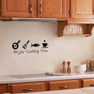 Cartoon genieten kooktijd keuken Muursticker PVC woonkamer Keuken Achtergrond home decoratie Muurschilderingen Decals stickers