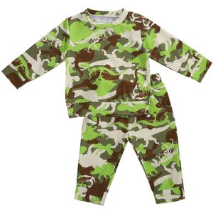 Baby Boy Shirt Dinosaurus Broek Pak Camouflage Ronde Hals Lange Mouwen Zijzakken Koortjes Broek Lente Herfst Kleding