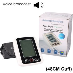 Thuis Automatische Voice Backlight Arm Manchet Bloeddrukmeter Tonometer Meter Usb Charge Lcd Hd Display Gezondheidszorg