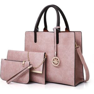3Pcs Vrouwen Bag Set Pu Lederen Dames Handtas Effen Kleur Messenger Bag Schoudertas Portemonnee Tassen Voor vrouwen