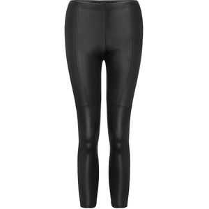 Mode Imitatie Denim Slim Leggings voor Vrouwen Zwarte Motorfiets Streetwear Broek Plooien PU Lederen Broek # p1