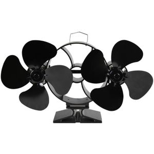 Dubbele Hoofd 8 Blade Warmte Aangedreven Kachel Haard Ventilator Voor Log Hout Brander Ecofan