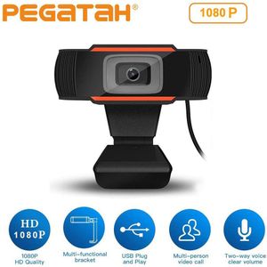 USB2.0 Computer Webcam Hd 1080P Camera Draaibaar Met Ruisonderdrukkende Microfoon Plug En Play Voor Loptop Skype conferentie
