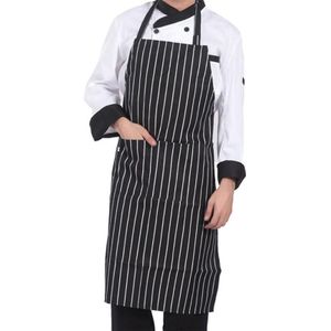 Verstelbare Gestreepte Chef Schorten Met Zakken Mouwloze Volwassen Mannen Vrouwen Schort Keuken Koken Tools Plaid Polyester Slabbetjes